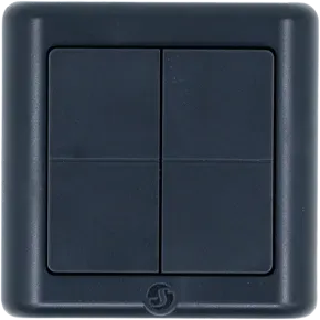 Shelly · Plug & Play · „BLU Wall Switch 4 ZB DK“ · Wandtaster · 4-fach · 16 Aktionen · Grau Shelly · Plug & Play · „BLU Wall Switch 4 ZB DK“ · Wandtaster · 4-fach · 16 Aktionen · Grau