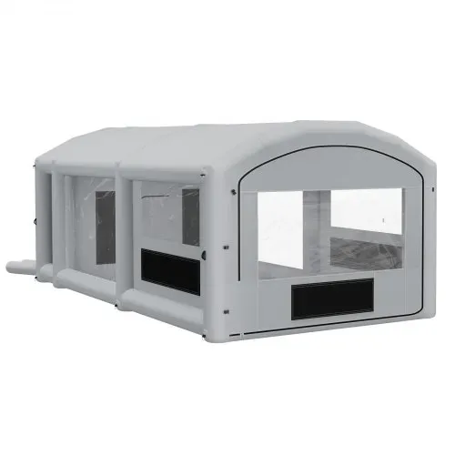 VEVOR Aufblasbare Lackierkabine 9x4,8x3,6 m Spritzkabine Farbkabine Grau, mit 750-W- & 950-W-Gebläsen Aktivkohlefiltration Umkleidebereich PVC-Fenster für Pickups & Kleine Schnellboote Tragbar – Bild 10