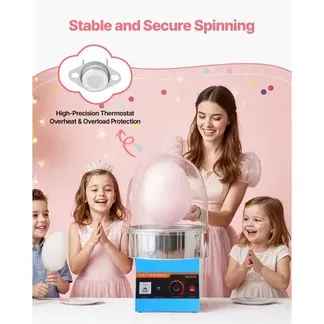 VEVOR Elektrische Zuckerwattemaschine 1000 W, Zuckerwattenmacher mit Abdeckung & Edelstahlschüssel & Zuckerlöffel, Ideal für Karneval Geburtstage Familienfeiern, Zuckerwattegerät Blau VEVOR Elektrische Zuckerwattemaschine 1000 W, Zuckerwattenmacher mit Abdeckung & Edelstahlschüssel & Zuckerlöffel, Ideal für Karneval Geburtstage Familienfeiern, Zuckerwattegerät Blau