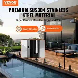 VEVOR Glasklemme, 4 Stück quadratische Glasgeländerhalterung für 0,31″-0,47″ gehärtetes Glas, Glasmontageklemme aus Edelstahl 304, 0,12″ dicke Glasregalhalterung für Balkon, Garten, Terrasse, Treppe VEVOR Glasklemme, 4 Stück quadratische Glasgeländerhalterung für 0,31″-0,47″ gehärtetes Glas, Glasmontageklemme aus Edelstahl 304, 0,12″ dicke Glasregalhalterung für Balkon, Garten, Terrasse, Treppe
