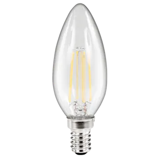LED Filament Kerzenlampe McShine “Filed“, E14, 4W, 490 lm, warmweiß, klar LED Filament Kerzenlampe McShine “Filed“, E14, 4W, 490 lm, warmweiß, klar