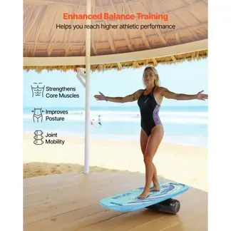 VEVOR Balance Board Holz Set für Erwachsene (76 cm), Wackelbrett bis 200 kg Belastbar, inkl. Rolle, Magnetstoppern & Ablage, Gleichgewichtstrainer für Surf- & Core-Training, Physiotherapie, Blau VEVOR Balance Board Holz Set für Erwachsene (76 cm), Wackelbrett bis 200 kg Belastbar, inkl. Rolle, Magnetstoppern & Ablage, Gleichgewichtstrainer für Surf- & Core-Training, Physiotherapie, Blau