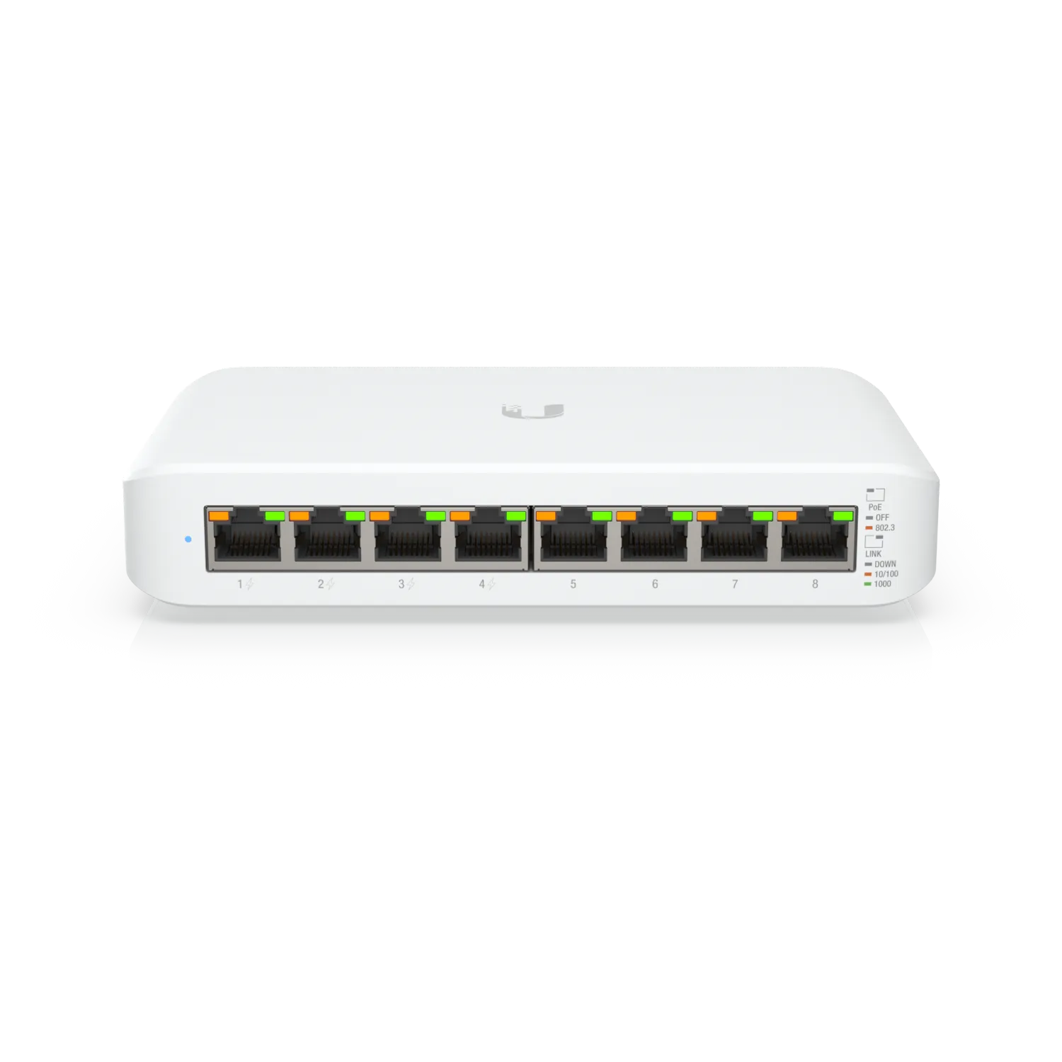 Ubiquiti Switch smart managed Layer2 8 Port • 8x GbE • PoE Budget 52W • 4x PoE at • Desktop • Lüfterlos • UniFi • USW-Lite-8-POE Ubiquiti Switch smart managed Layer2 8 Port • 8x GbE • PoE Budget 52W • 4x PoE at • Desktop • Lüfterlos • UniFi • USW-Lite-8-POE