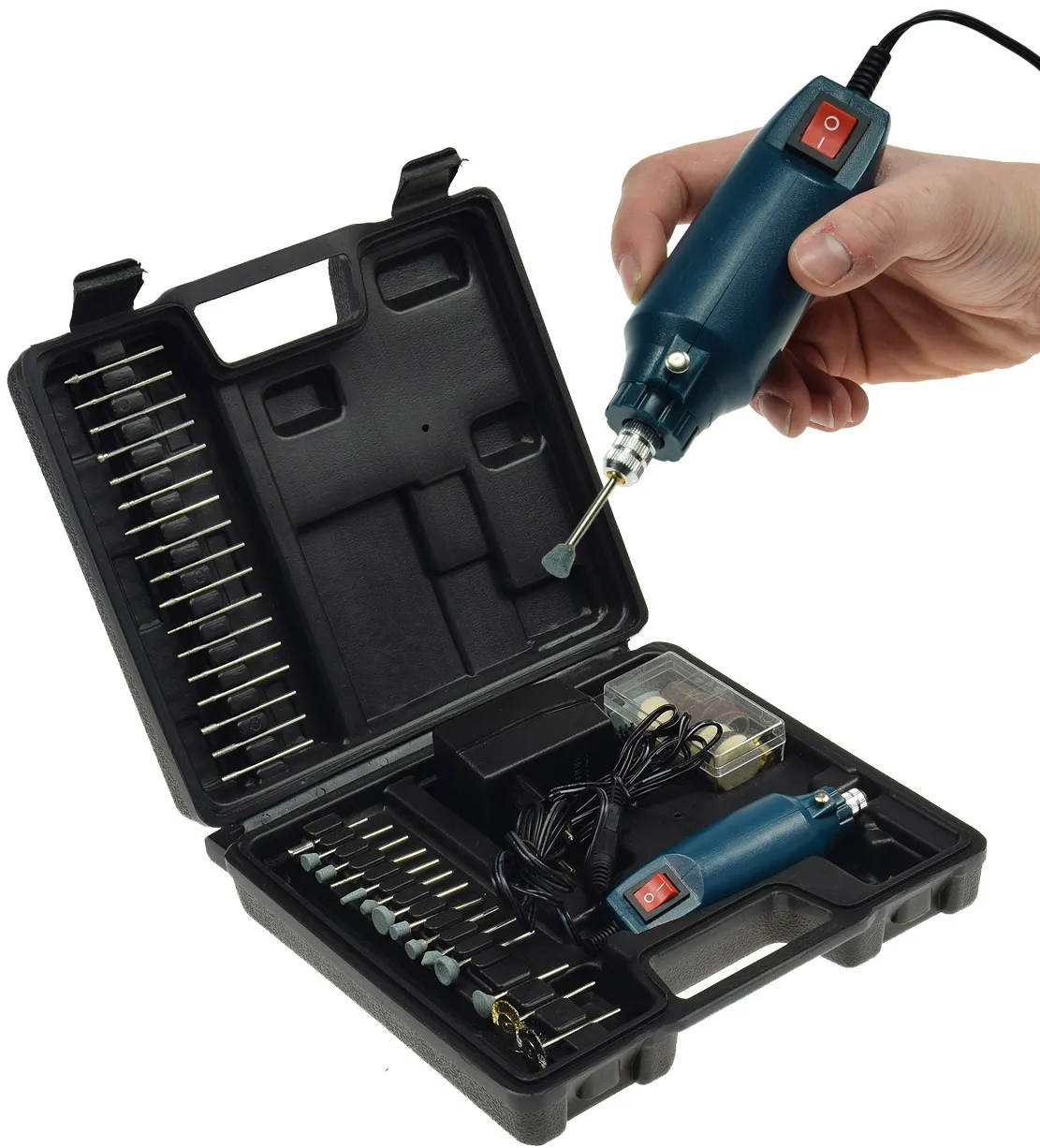 Mini-Bohrmaschine „Drill-Power V2“ 12V= 12.000UpM, 63-teilig, viel Zubehör Mini-Bohrmaschine „Drill-Power V2“ 12V= 12.000UpM, 63-teilig, viel Zubehör