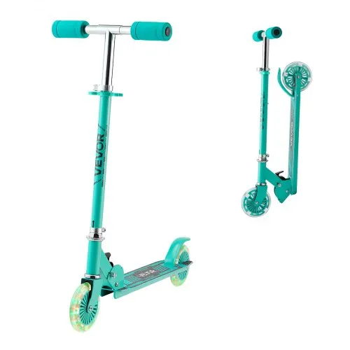 VEVOR Scooter (2 Räder) für Kinder ab 3 Jahren, Cityroller Kinderroller mit leuchtenden Rädern & höhenverstellbarem Lenker & rutschfestem Deck & faltbarem Rahmen, Tretroller bis zu 50 kg, Grün VEVOR Scooter (2 Räder) für Kinder ab 3 Jahren, Cityroller Kinderroller mit leuchtenden Rädern & höhenverstellbarem Lenker & rutschfestem Deck & faltbarem Rahmen, Tretroller bis zu 50 kg, Grün