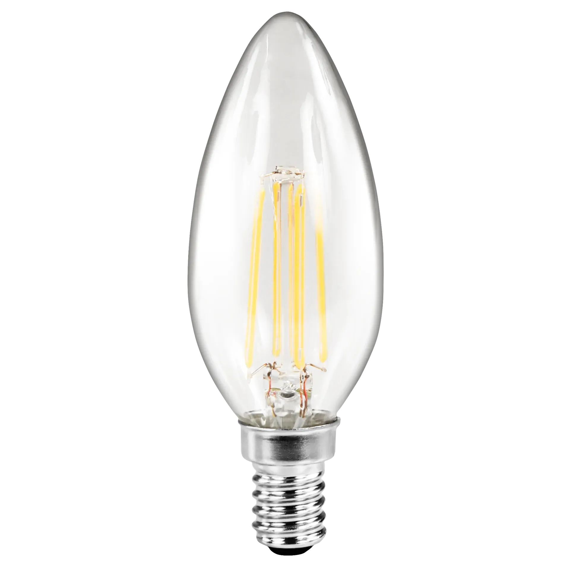 LED Filament Kerzenlampe McShine “Filed“, E14, 2W, 260 lm, warmweiß, klar LED Filament Kerzenlampe McShine “Filed“, E14, 2W, 260 lm, warmweiß, klar
