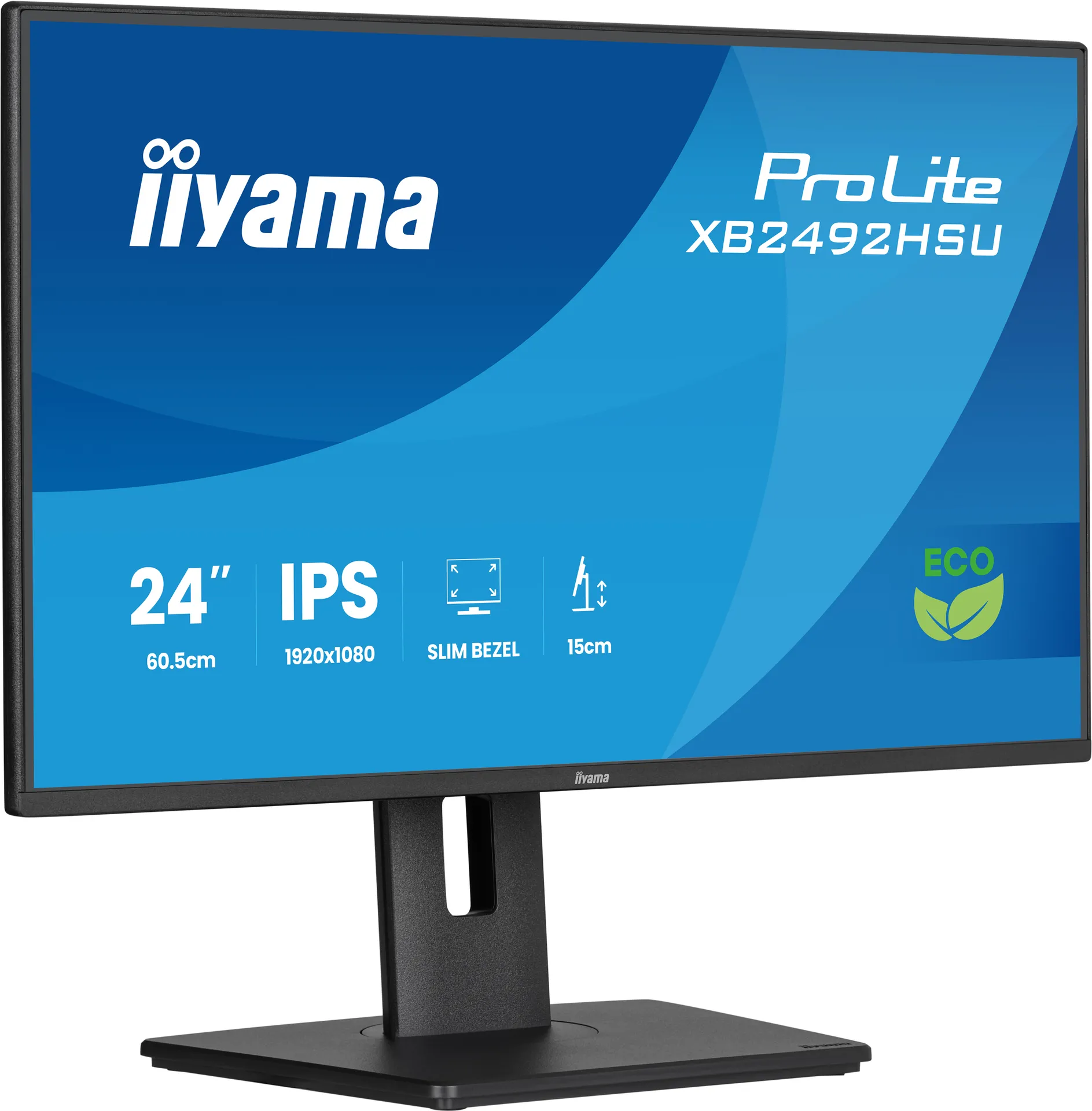 iiyama ProLite 24" IPS Full-HD-Panel mit 4-seitigem Slim-Bezel, Energieeffizienzklasse B und höhenverstellbarem Standfuß – Bild 5