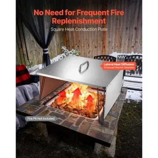 VEVOR Feuerstelle Deckel, 645x645x370 mm, quadratischer Outdoor-Feuerschalendeckel aus Edelstahl für Lagerfeuer, Camping, Holzverbrennung, mit 4 klappbaren Beinen und Tragegriff VEVOR Feuerstelle Deckel, 645x645x370 mm, quadratischer Outdoor-Feuerschalendeckel aus Edelstahl für Lagerfeuer, Camping, Holzverbrennung, mit 4 klappbaren Beinen und Tragegriff