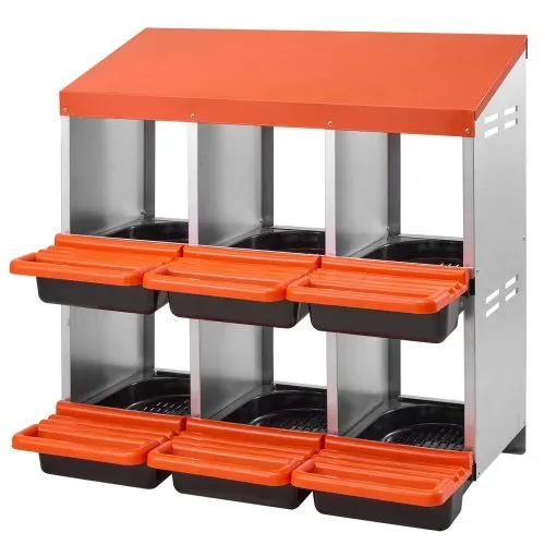 VEVOR Legenest, 6 Fächer, Abrollnest aus Metall, Hühnernest mit schützenden Auffangdeckeln, ausrollbare Legebox, Brustnest für Hühner, Enten, Hähnchen und anderes Geflügel, 796x525x790 mm – Bild 8