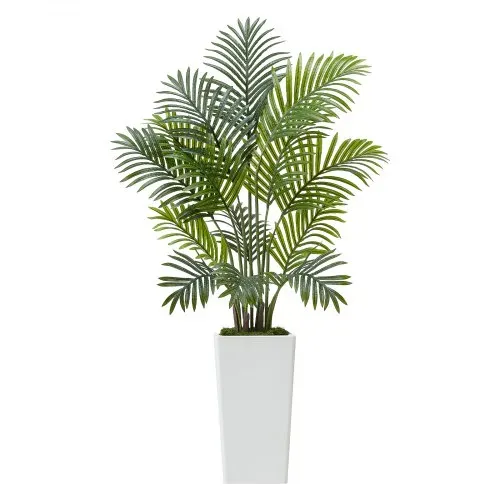 VEVOR Künstliche Areca-Palmen, 1,2 m, 2er-Pack Kunstpalmen, tropische Pflanzen mit weißem Pflanzgefäß, Kunstseidenpflanze im Topf, Kunstbaum für Veranden, Wohnzimmer, Terrassen, Zuhause, Büro – Bild 8