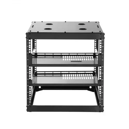 VEVOR 10U Open Frame Netzwerk-Rack, 585 mm Tiefe, Wandmontage oder als Stand-Server-Rack, 4-Pfosten-Konstruktion, mit belüfteten Regalen & Montagezubehör, für all Netzwerk-IT-Geräte &AV-Ausrüstung – Bild 8