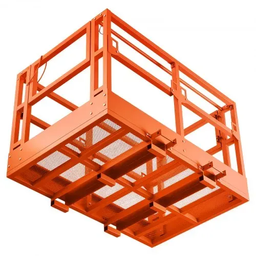 VEVOR Staplerbühne 1817x1220 mm, 907,18 kg Belastbarer Arbeitskorb aus Kohlenstoffstahl, Sicherheitskorb mit 160x60 mm Einfahrtaschen & Verriegelungsstift, Gabelstapler-Arbeitsbühne für Höhenarbeiten – Bild 9