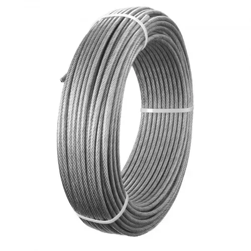 VEVOR Edelstahldrahtseil φ4,76 mm 61 m Länge, Drahtseil aus Edelstahl 304 mit einer Bruchlast von 7,1 kN, Stahlseil 7x7 Litzen, Geländerseil für Terrassengeländer, Gartenspaliere – Bild 10