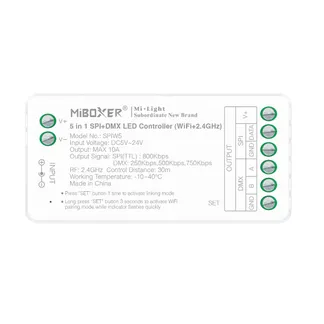 MiBoxer SPIW5 LED Pixel LED Controller SPI-Serie 5 in 1 SPI+DMX (2.4GHz+Wifi) MiBoxer SPIW5 LED Pixel LED Controller SPI-Serie 5 in 1 SPI+DMX (2.4GHz+Wifi)