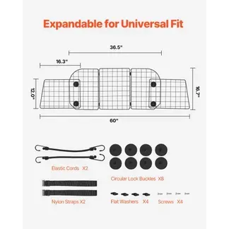 VEVOR Hunde Autobarriere einstellbare Trennwand Hundegitter (928 x 423 mm) Autoschutzgitter für die Rücksitze, Haustierbarriere aus Drahtgeflecht, universell passende Autobarriere für SUVs Lkws VEVOR Hunde Autobarriere einstellbare Trennwand Hundegitter (928 x 423 mm) Autoschutzgitter für die Rücksitze, Haustierbarriere aus Drahtgeflecht, universell passende Autobarriere für SUVs Lkws