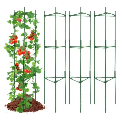 VEVOR 4er-Pack Tomatenkäfige für den Garten, 63 Zoll Tomaten-Spalier-Pflanzenpfahl-Unterstützung, stapelbarer hoher Pflanzenstützkäfig, für Hochbeete, Gemüse, Blumen und Kletterpflanzen – Bild 9