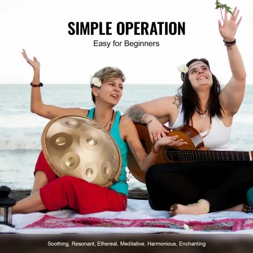 VEVOR Handpan, 55 cm, 9 Noten, D-Moll-Handtrommel, Drum-Instrument mit Schlägeln, 440-Hz-Handpan-Ständer & Tragetasche, Heilende Klangtrommel aus Stahl, Schlaginstrumente für Erwachsene & Anfänger – Bild 5