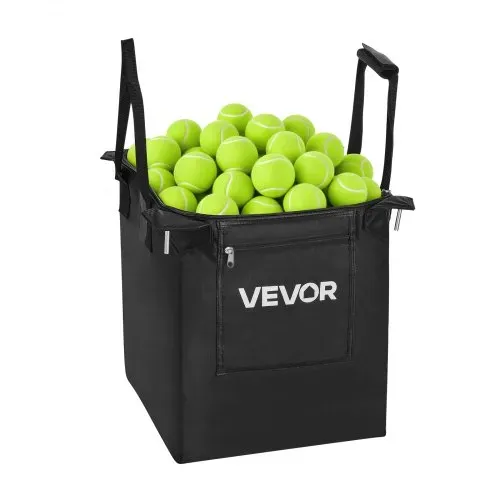 VEVOR Tennisballwagen Faltbar, Tennisballkorb für 200 Tennisballs, Klappbarer Ballwagen mit Rahmen aus Edelstahl & Tragetasche, Mobiler Ballkorb mit Rollen für Training Verein Aufbewahrung, Schwarz – Bild 9