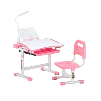 VEVOR Schreibtisch Set Kinderschreibtisch Arbeitstisch und Stuhl höhenverstellbar (53-71 cm) belastbar (100 kg) mit Tischlampe & 0–40° geneigten Schreibtischplatte für Schlafzimmer Rosa VEVOR Schreibtisch Set Kinderschreibtisch Arbeitstisch und Stuhl höhenverstellbar (53-71 cm) belastbar (100 kg) mit Tischlampe & 0–40° geneigten Schreibtischplatte für Schlafzimmer Rosa