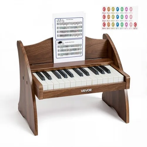 VEVOR Kinder-Keyboard, 25 Tasten, E-Piano, Holzklavier für Kinder ab 3 Jahren, Musikispielzeug mit Realistischem Klang, Dual-Power, Einstellbare Lautstärke, Musikalische Früherziehung, Walnussholz VEVOR Kinder-Keyboard, 25 Tasten, E-Piano, Holzklavier für Kinder ab 3 Jahren, Musikispielzeug mit Realistischem Klang, Dual-Power, Einstellbare Lautstärke, Musikalische Früherziehung, Walnussholz