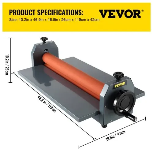 VEVOR Kaltlaminator 1000 mm manueller klapptischer Fotofilm-Rollenlaminator aus dickem Eisenmetall mit Weichgummirollen, vier rutschfesten einstellbaren Gummifüßen für Foto-, Werbe Kopierbetriebe – Bild 6