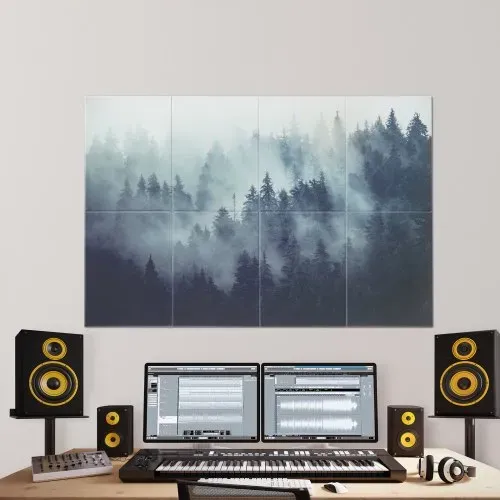 VEVOR 8er-Pack Akustikpaneele, 1200x800x10 mm, Akustik Wandpaneele, selbstklebende, schalldämpfende & absorbierende Platten für Zuhause, Büro, Studio, Spielzimmer, Theater, Wald – Bild 7