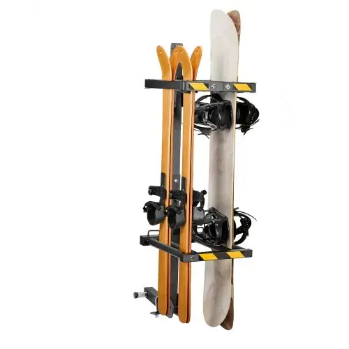 VEVOR Skiboard Snowboard Dachträger für bis zu 6 Paar Ski/4 Snowboards, abschließbarer Skidachträger mit Sicherheitsgurt & Kippzugang, verstellbarer Skihalter passend für die Anhängerkupplung – Bild 10