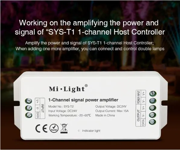 MiBoxer SYS-T2 LED Subordinate Controller 1-Channel Amplifier – Bild 3