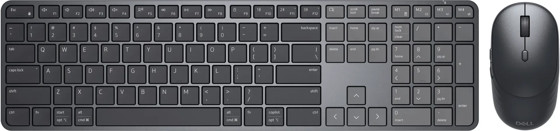 DELL Pro 7 Slim KM726 Tastatur Maus enthalten Heimbüro RF Wireless + Bluetooth QWERTZ Deutsch Schwarz – Bild 3