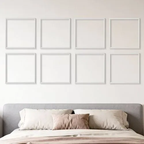 VEVOR Wandform-Set, 12er-Pack, 51x51 cm Stuckleisten aus Lackierbarem Polystyrol, Wasserfeste Wandleiste, Zierleiste für Wände, Friesleisten für Wohnzimmer, Schlafzimmer, Zuhause, Weiß – Bild 7