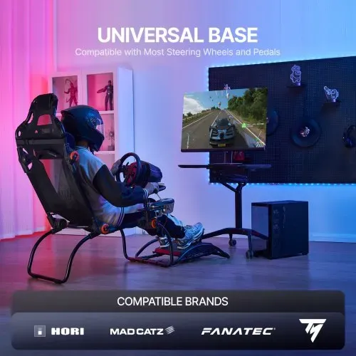 VEVOR Rennlenkradständer, faltbar, für Logitech G923/G920/G29, Lenkradständer und Fußpedalwinkel einstellbar, tragbarer Fahrsimulator-Cockpit aus Stahl, Thrustmaster T248P, GT-/Formel-Modus, große Größe VEVOR Rennlenkradständer, faltbar, für Logitech G923/G920/G29, Lenkradständer und Fußpedalwinkel einstellbar, tragbarer Fahrsimulator-Cockpit aus Stahl, Thrustmaster T248P, GT-/Formel-Modus, große Größe