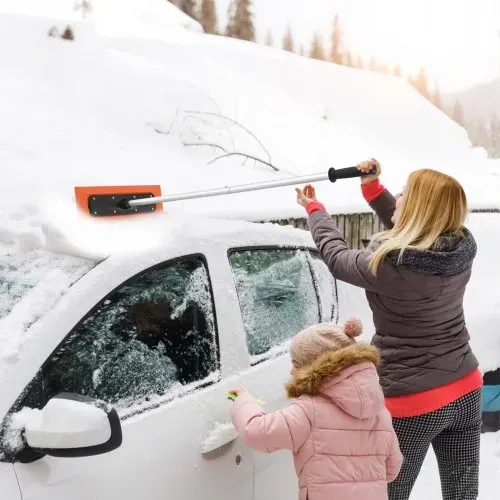 VEVOR Schneeschaufel Dach, 1,2 m langer Schneeschieber, 45 cm Schaumstoffklinge für keine Kratzer, rutschfester Griff, leichtes Schneeräumwerkzeug zum Entfernen von Laub & Schnee auf dem Dach – Bild 7