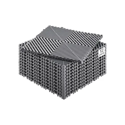 VEVOR ineinandergreifende Drainagematte 31 x 31 cm modulares ineinandergreifende Matten, 12 Stk. zusammensteckbare Drainagematten, rutschfeste graue Bodenfliesen & Duschmatte, für Garage Garten VEVOR ineinandergreifende Drainagematte 31 x 31 cm modulares ineinandergreifende Matten, 12 Stk. zusammensteckbare Drainagematten, rutschfeste graue Bodenfliesen & Duschmatte, für Garage Garten