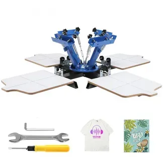 VEVOR 360° Drehbarer Siebdruck 54 x 45 cm Siebdruck-Ausrüstung T-Shirt Doppellagige Palettenpresse zur Positionierung, Blau VEVOR 360° Drehbarer Siebdruck 54 x 45 cm Siebdruck-Ausrüstung T-Shirt Doppellagige Palettenpresse zur Positionierung, Blau
