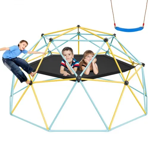 VEVOR Kletterkuppel 3,04 m geometrisches Klettergerüst mit Hängematte & Schaukel, für Kinder von 3 bis 10 Jahren, Klettergerüst 340 kg Tragfähigkeit, mit Klettergriff, Spielgerät für den Garten VEVOR Kletterkuppel 3,04 m geometrisches Klettergerüst mit Hängematte & Schaukel, für Kinder von 3 bis 10 Jahren, Klettergerüst 340 kg Tragfähigkeit, mit Klettergriff, Spielgerät für den Garten