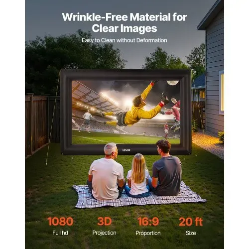 VEVOR aufblasbare Filmleinwand Projektion Beamer Leinwand aus 600D, Projektionsleinwand mit tragbarer Aufbewahrungstasche, 16:9, Filmprojektion für Heimkino Mottoparty Poolspaß (513 x 185 x 330 cm) VEVOR aufblasbare Filmleinwand Projektion Beamer Leinwand aus 600D, Projektionsleinwand mit tragbarer Aufbewahrungstasche, 16:9, Filmprojektion für Heimkino Mottoparty Poolspaß (513 x 185 x 330 cm)