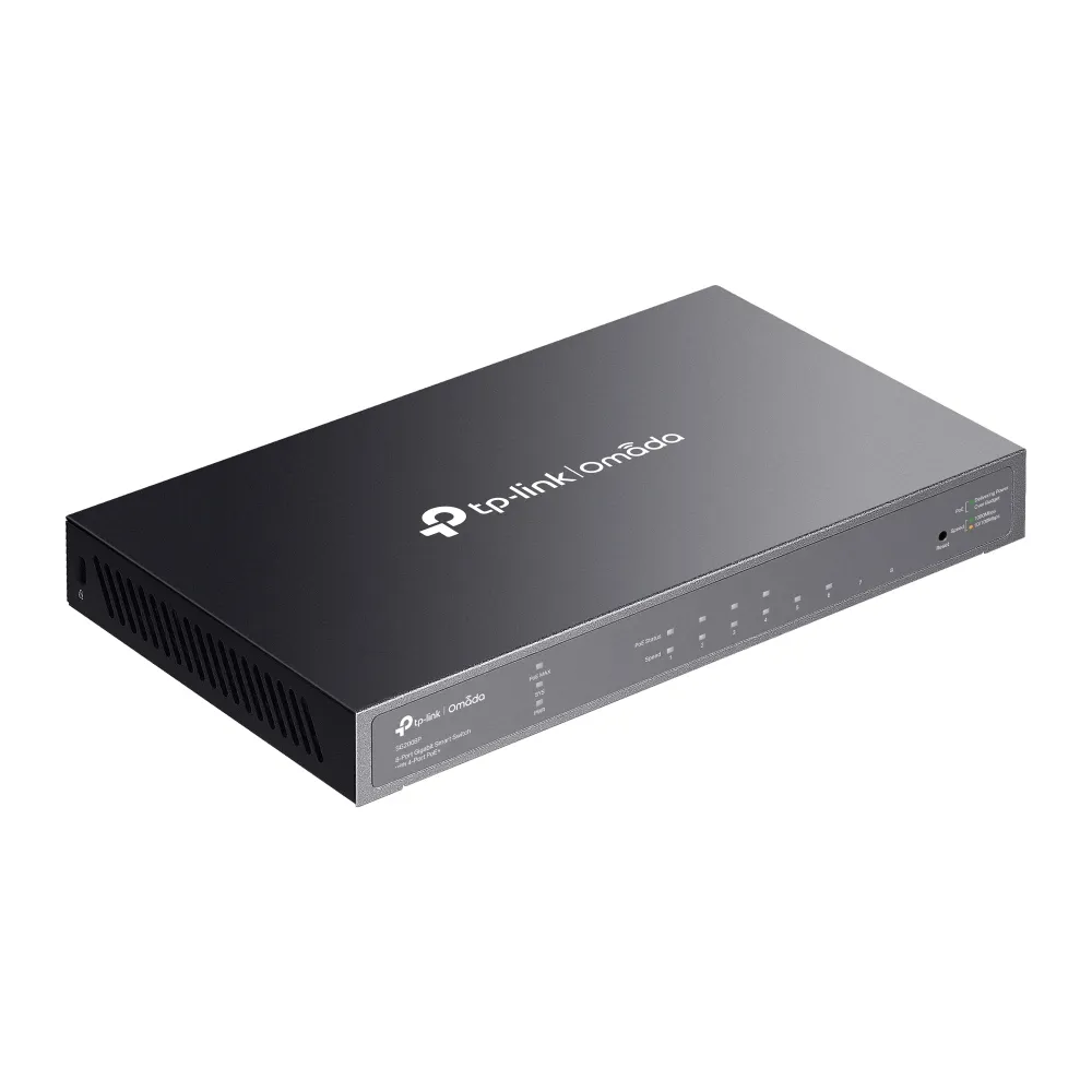 TP-Link Omada TL-SG2008P Managed L2/L2+ Gigabit Ethernet (10/100/1000) Power over Ethernet (PoE) Schwarz – Bild 5