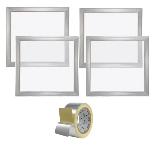 VEVOR 4 Stk. Aluminiumlegierung Siebrahmen Siebdruckpresse 50,8 x 50,8 cm, Siebdruckmaschine Zubehör 110 Mesh, Säureresistenz & nicht Verformbar für Kissenbezügen, Stoffen, Papier, Kopierpapier usw. – Bild 8