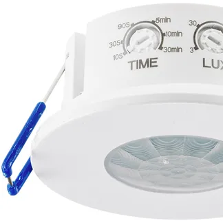 Decken-Einbau-Bewegungsmelder 360° IP65 PIR, LED geeignet, 8m Detektion, 76x36mm Decken-Einbau-Bewegungsmelder 360° IP65 PIR, LED geeignet, 8m Detektion, 76x36mm