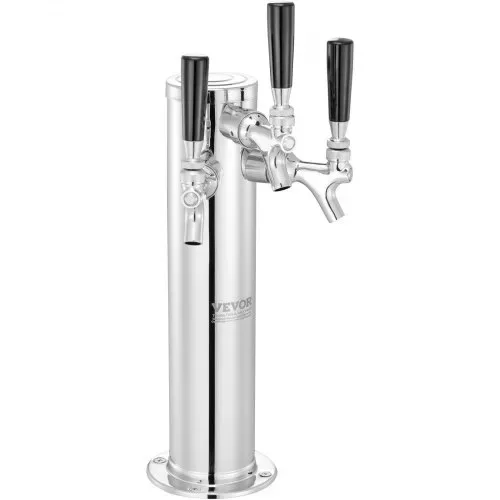 VEVOR Bierzapfturm mit 3 Zapfhähnen, Bierfassturm aus Edelstahl, Kegerator-Turm-Kit mit Vormontierten Schläuchen & selbstschließenden Zapfhähnen für Partys, Bars, Pubs und Restaurants – Bild 10