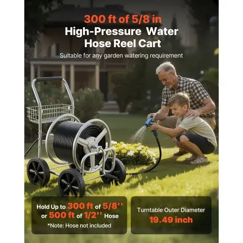 VEVOR Schlauchtrommelwagen 91m. Robuste Gartenwasserbepflanzung mit Korb VEVOR Schlauchtrommelwagen 91m. Robuste Gartenwasserbepflanzung mit Korb