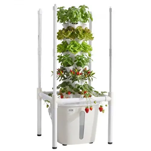 VEVOR Hydroponischer Turm 30 Pods, Hydrotower 6 Ebenen, Hydroponik-Anbausystem-Set mit LED-Pflanzenlampe, App-Steuerung, 20-L-Wassertank & Pumpe, Hydroponic Tower für Kräuter, Obst & Gemüse VEVOR Hydroponischer Turm 30 Pods, Hydrotower 6 Ebenen, Hydroponik-Anbausystem-Set mit LED-Pflanzenlampe, App-Steuerung, 20-L-Wassertank & Pumpe, Hydroponic Tower für Kräuter, Obst & Gemüse