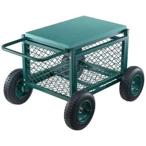 VEVOR Gartenrollsitz 760x520x440 mm, Rollbar Gartensitz aus Metall mit Rädern, trägt bis zu 180 kg, Rollsitz, Outdoor-Wagen und Hocker auf Rädern für Rasen, Terrasse, Hinterhof – Bild 9