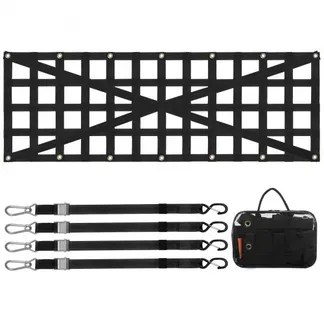 VEVOR Heckklappennetz, 137 x 46 cm, LKW-Ladeflächennetz mit 4 verstellbaren Teleskopgurten, kreuzverstärktes Design, ausziehbar und langlebig, Gepäcknetz geeignet für Pickup, LKW, Anhänger, Jeep, SUV VEVOR Heckklappennetz, 137 x 46 cm, LKW-Ladeflächennetz mit 4 verstellbaren Teleskopgurten, kreuzverstärktes Design, ausziehbar und langlebig, Gepäcknetz geeignet für Pickup, LKW, Anhänger, Jeep, SUV