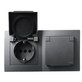 Steckdosen Set McPower Flair “Beginner 2S-IP44“, 3-teilig, anthrazit, IP44 Steckdosen Set McPower Flair “Beginner 2S-IP44“, 3-teilig, anthrazit, IP44