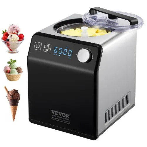VEVOR Kompressor Eismaschine Eiscrememaschine 2 L, 180 W Frozen Joghurtbereiter Speiseeismaschine 3 Modi Joghurtmaschine Haushalt, Tragbare Eismaschine Sorbet Gelato Geräuscharm Schwarz Elektrisch VEVOR Kompressor Eismaschine Eiscrememaschine 2 L, 180 W Frozen Joghurtbereiter Speiseeismaschine 3 Modi Joghurtmaschine Haushalt, Tragbare Eismaschine Sorbet Gelato Geräuscharm Schwarz Elektrisch
