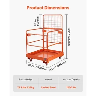 VEVOR Staplerbühne 920x1045mm, 544,31kg Belastbarer Arbeitskorb aus Kohlenstoffstahl, Arbeitsbühne mit 155x60mm Einfahrtaschen Verriegelungsstift Rollen, Gabelstapler-Sicherheitskorb für Höhenarbeiten VEVOR Staplerbühne 920x1045mm, 544,31kg Belastbarer Arbeitskorb aus Kohlenstoffstahl, Arbeitsbühne mit 155x60mm Einfahrtaschen Verriegelungsstift Rollen, Gabelstapler-Sicherheitskorb für Höhenarbeiten