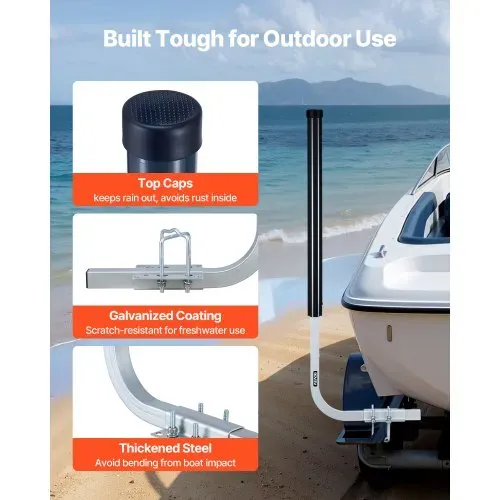 VEVOR Bootsanhängerführungen 1016 mm / 1219 mm Höhe, 0-13 cm Einstellbare Bereite, Anhängerführung aus Hochfestem Stahl mit PVC-Rohren, Passend für Skiboote Fischerboote Kleine Segelboote – Bild 4