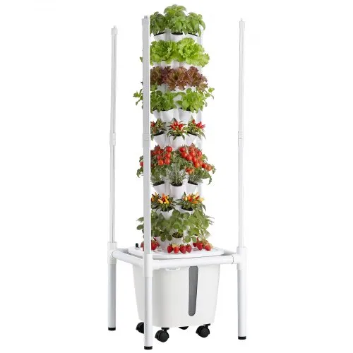 VEVOR Hydroponischer Turm 45 Pods, Hydrotower 9 Ebenen, Hydroponik-Anbausystem mit LED-Pflanzenlampe, App-Steuerung & Rädern, 20-L-Wassertank & Pumpe, Hydroponic Tower für Kräuter, Obst & Gemüse VEVOR Hydroponischer Turm 45 Pods, Hydrotower 9 Ebenen, Hydroponik-Anbausystem mit LED-Pflanzenlampe, App-Steuerung & Rädern, 20-L-Wassertank & Pumpe, Hydroponic Tower für Kräuter, Obst & Gemüse