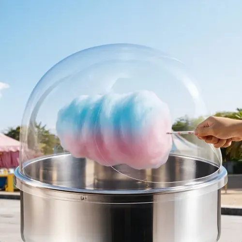 VEVOR Abdeckung für Zuckerwattemaschinen, Transparente Acrylkuppel-Schutzabdeckung, Kompatibel mit 52-cm-Zuckerwattemaschinenbehälter für Partys und Geschäfte, mit Bodenrille – Bild 7